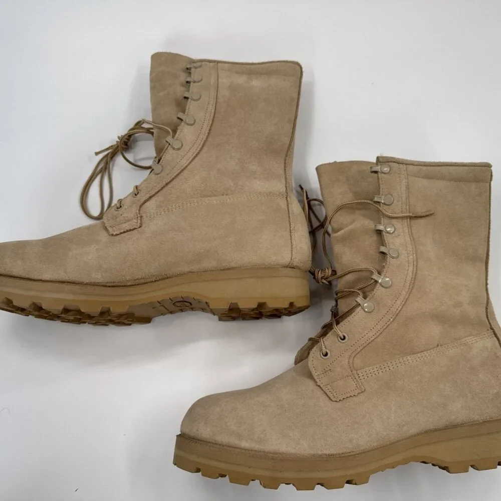 Military Army Boots Tan Mens Size 13 O8D-1042 Combat Vibram Suede NWOT